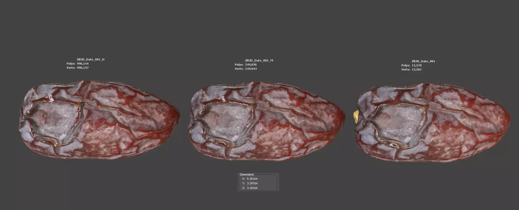 Dried Date 3D model_5