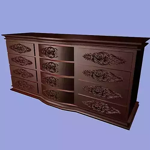 Dresser with ornate carvings 3D model