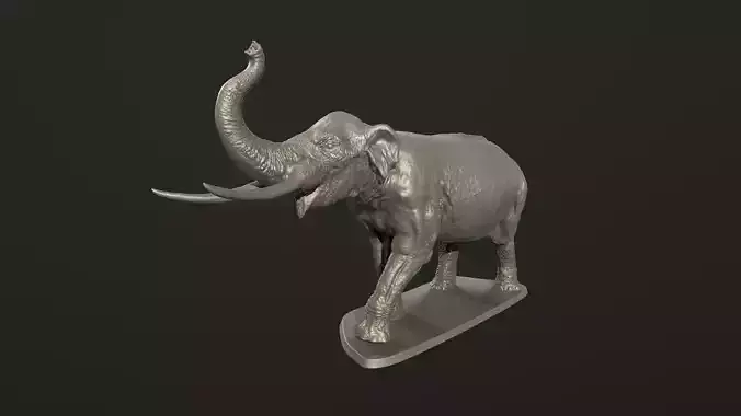 Sinomastodon elephant with tusks 3D print model