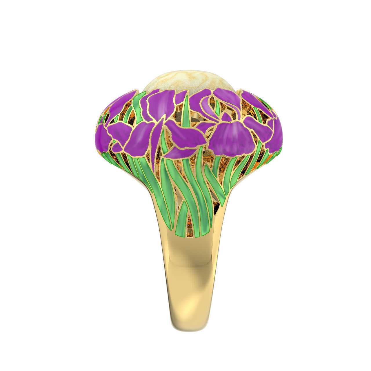 N194 Sultan iris enamel ring 3D print model_2