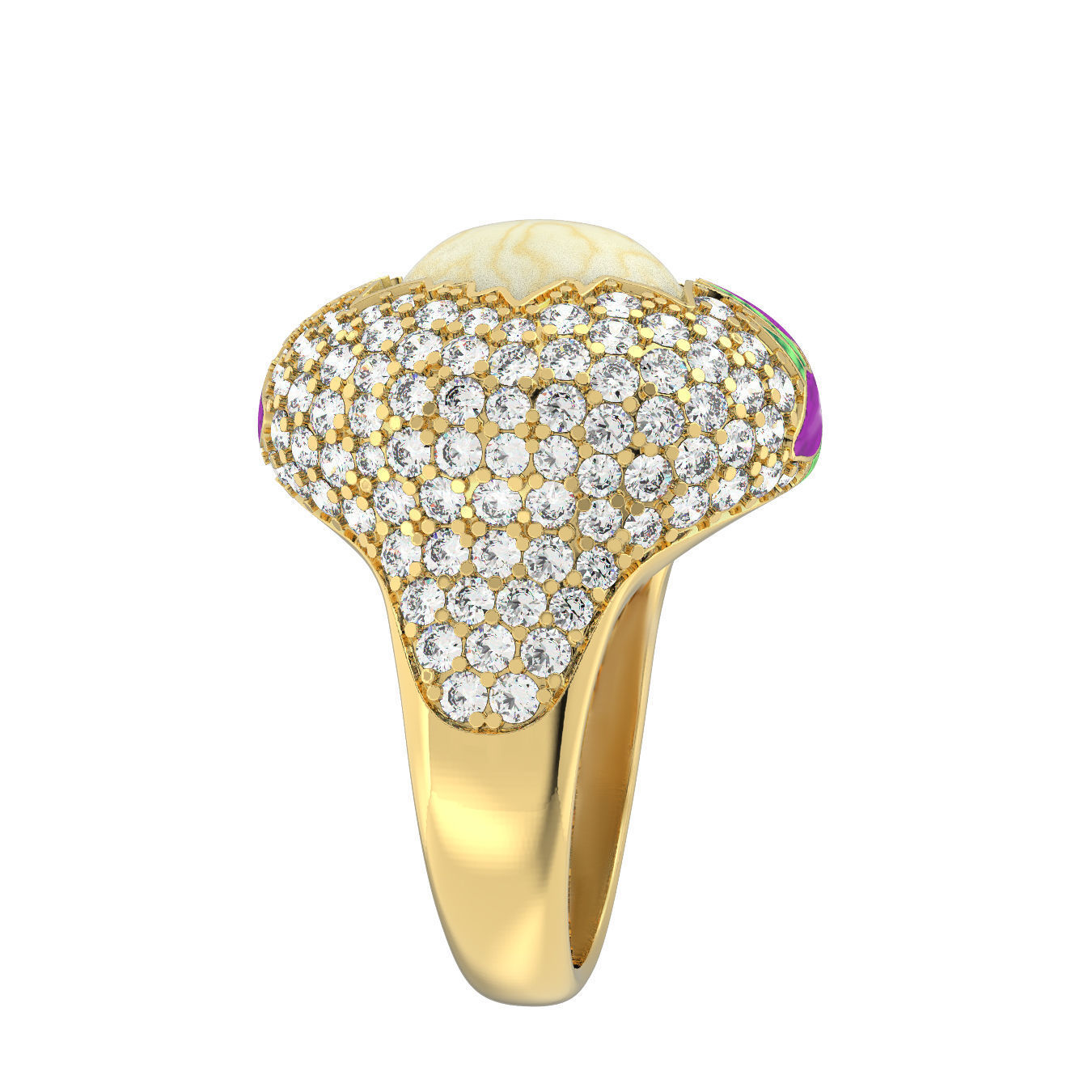 N194 Sultan iris enamel ring 3D print model_3