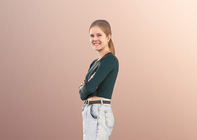 Nele 11415 - Teenage Girl Standing Low-poly 3D model