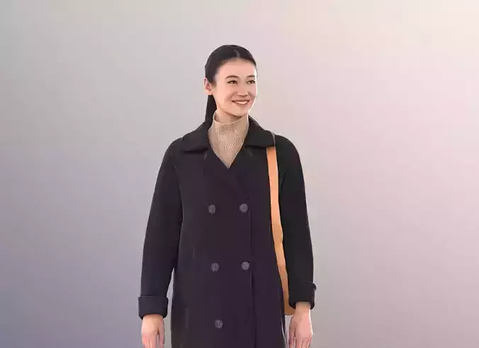 Francine 11286 - Asian Woman In Coat Outside