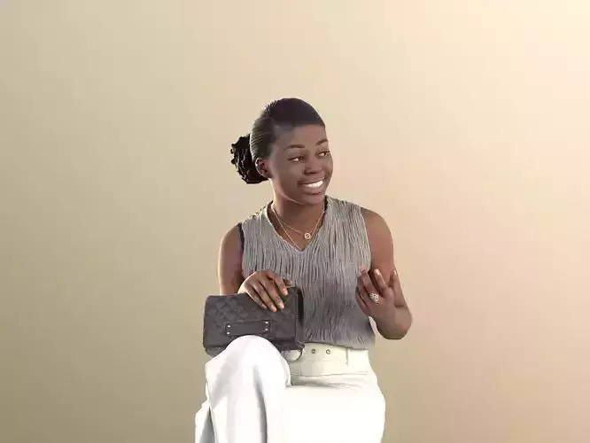 Serina 11203 - Black Business Woman Elegant Sitting