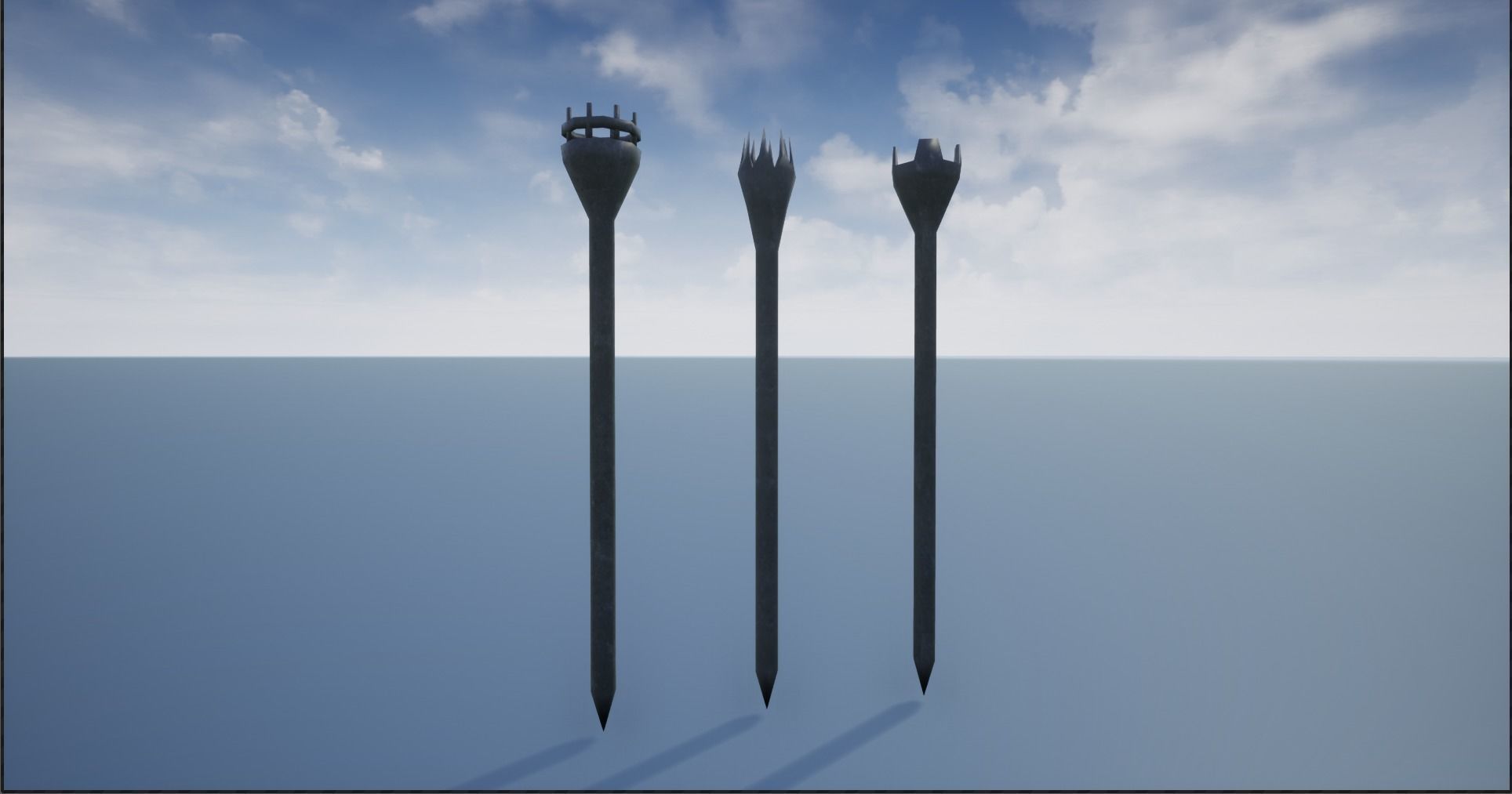 Medieval Iron Firepit and Torch Low-poly 3D model_25