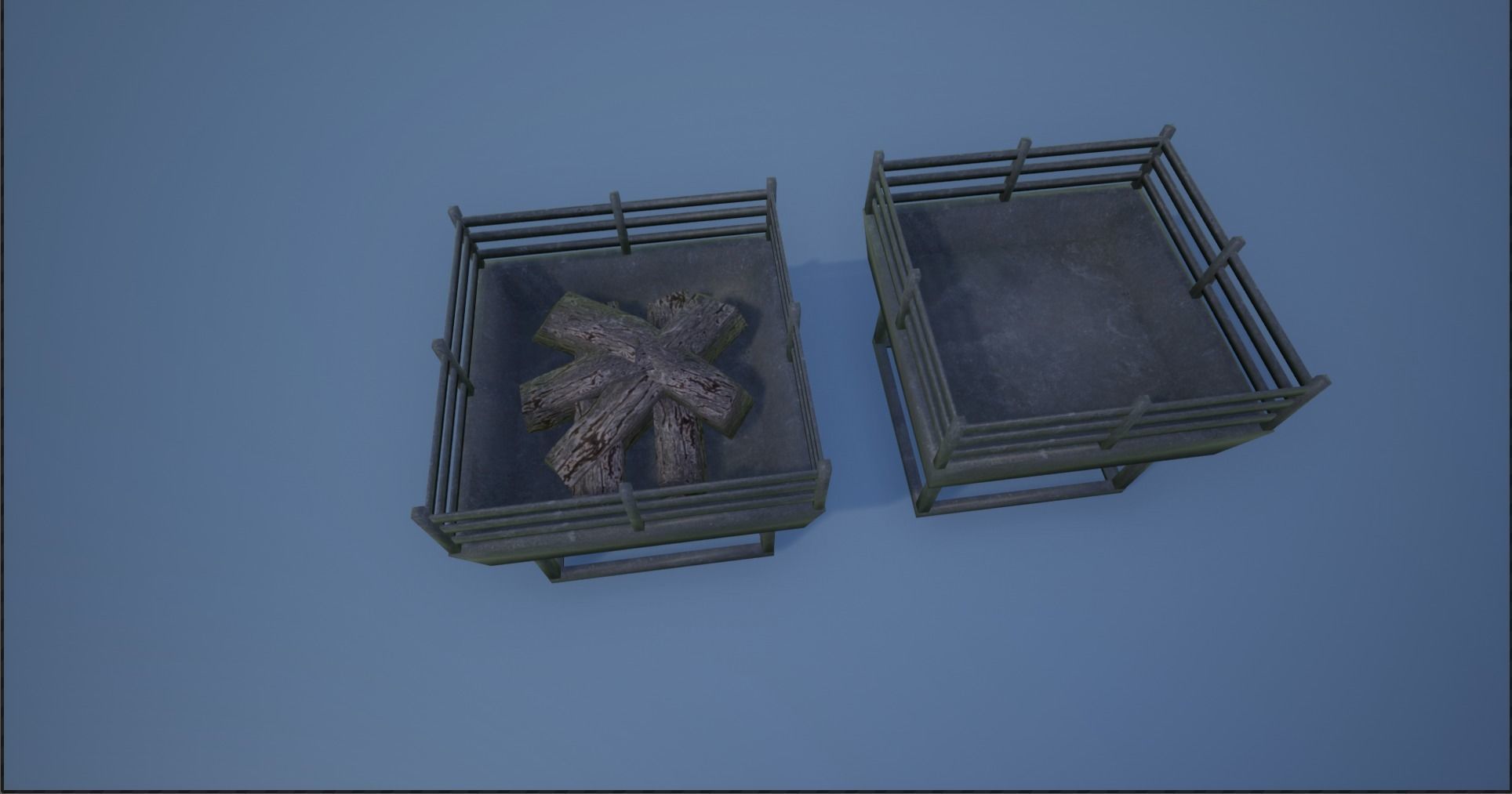 Medieval Iron Firepit and Torch Low-poly 3D model_24