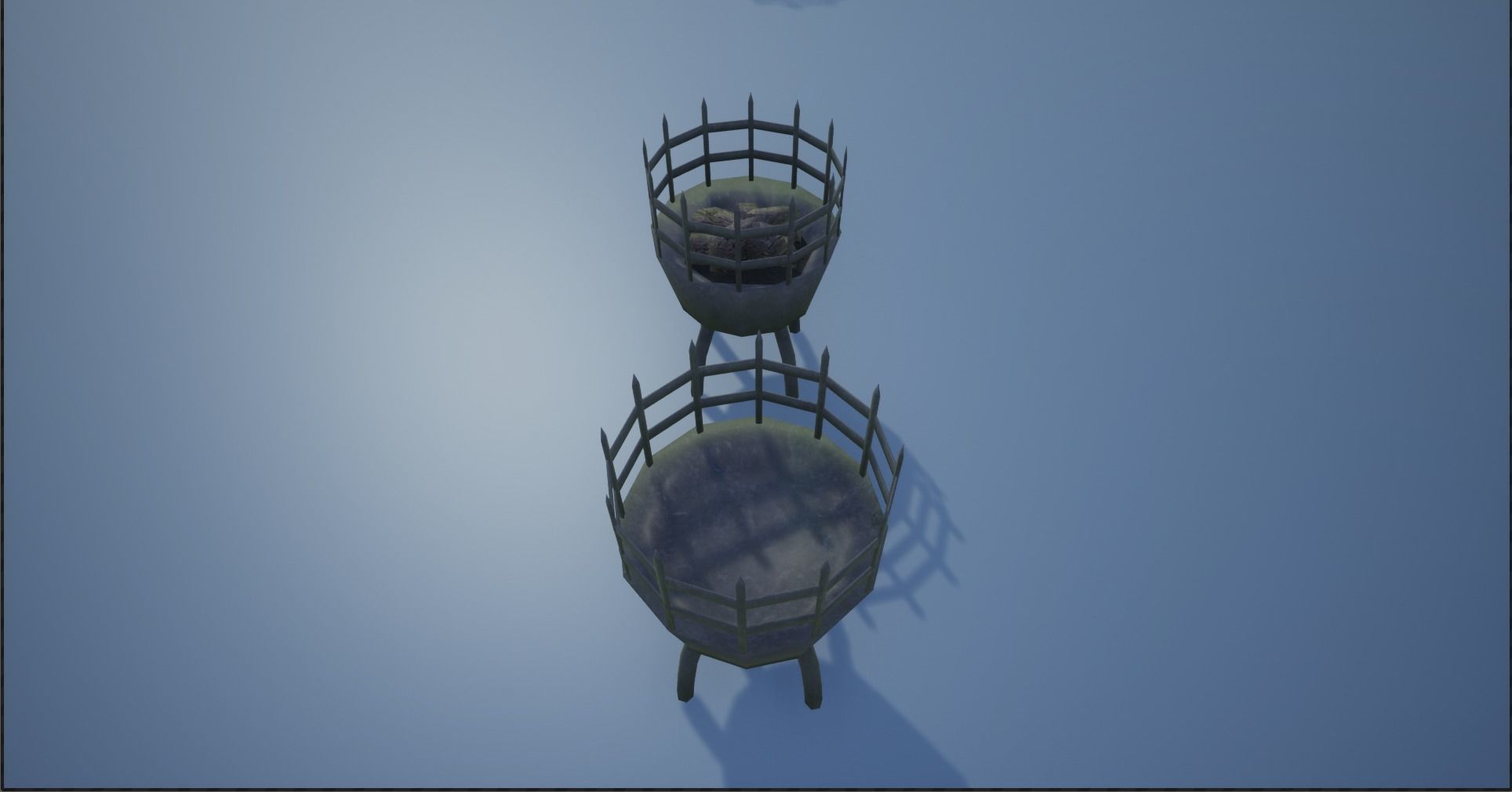 Medieval Iron Firepit and Torch Low-poly 3D model_12