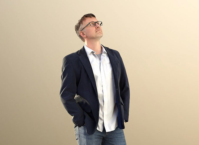 David 11276 - Man Standing Outside Looking Up Low-poly 3D model