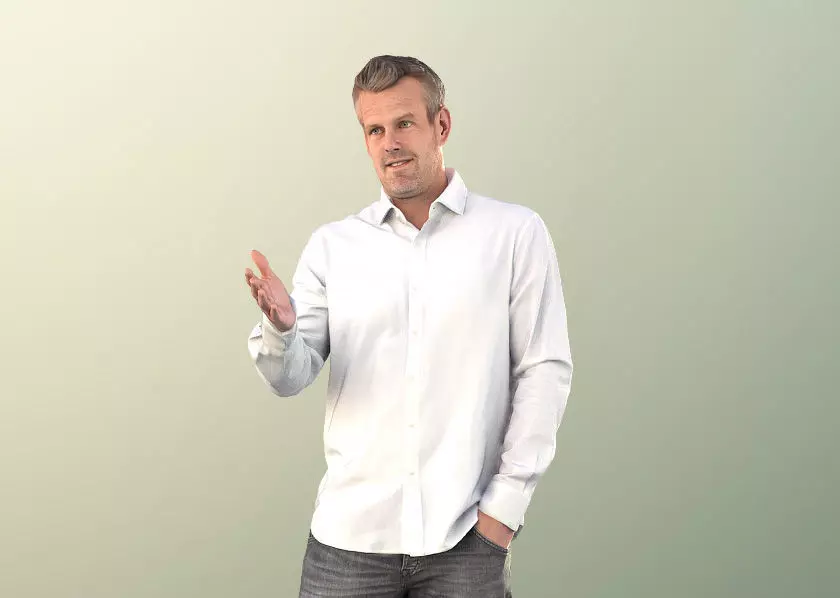 Connor 11260 - Officer Worker Employee Standing Talking Low-poly 3D model_0