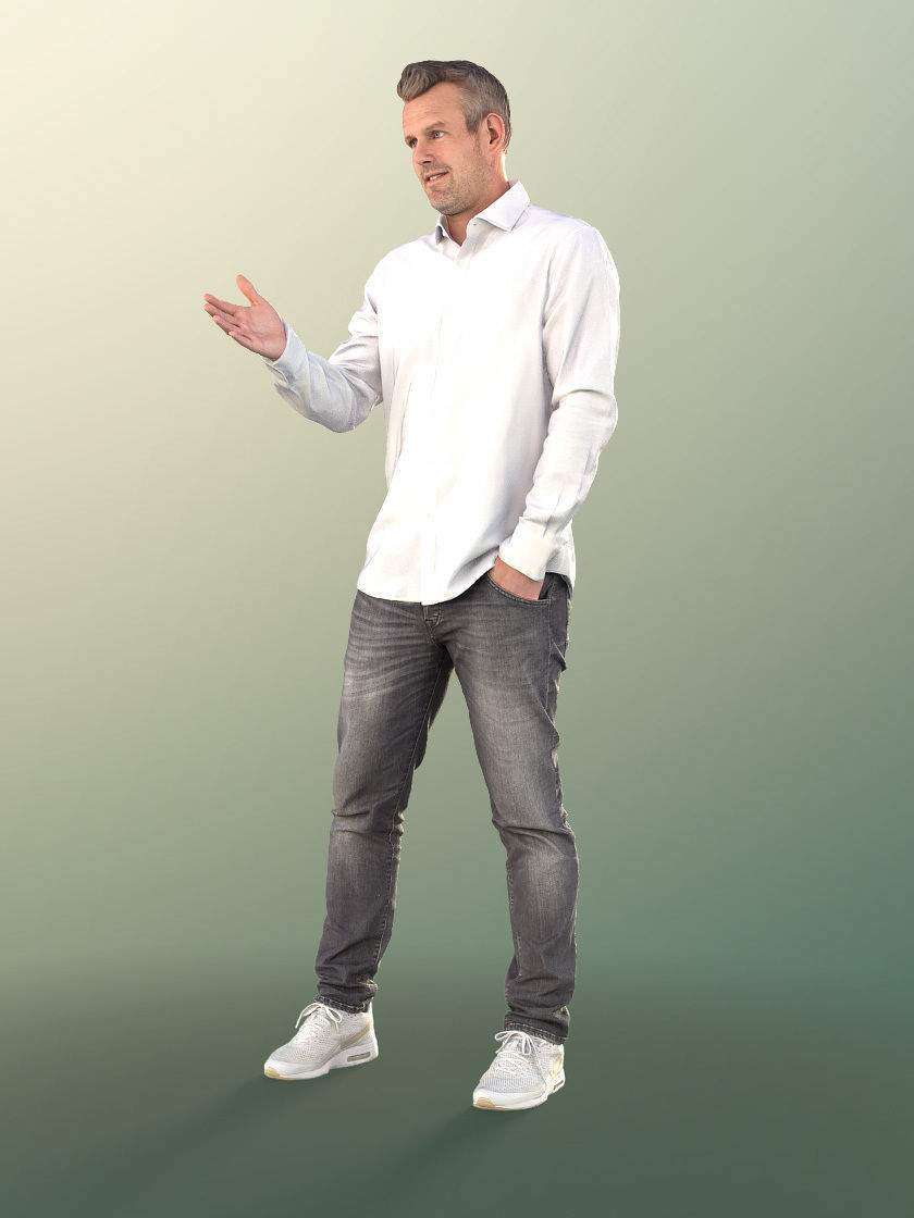 Connor 11260 - Officer Worker Employee Standing Talking Low-poly 3D model_4