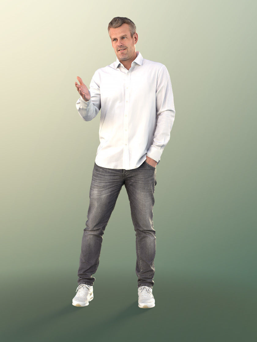 Connor 11260 - Officer Worker Employee Standing Talking Low-poly 3D model_2