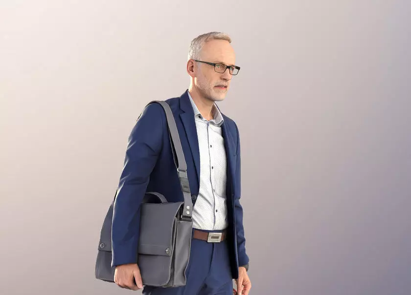 Jason 11253 - Business Man Walking in Suit Low-poly 3D model_0