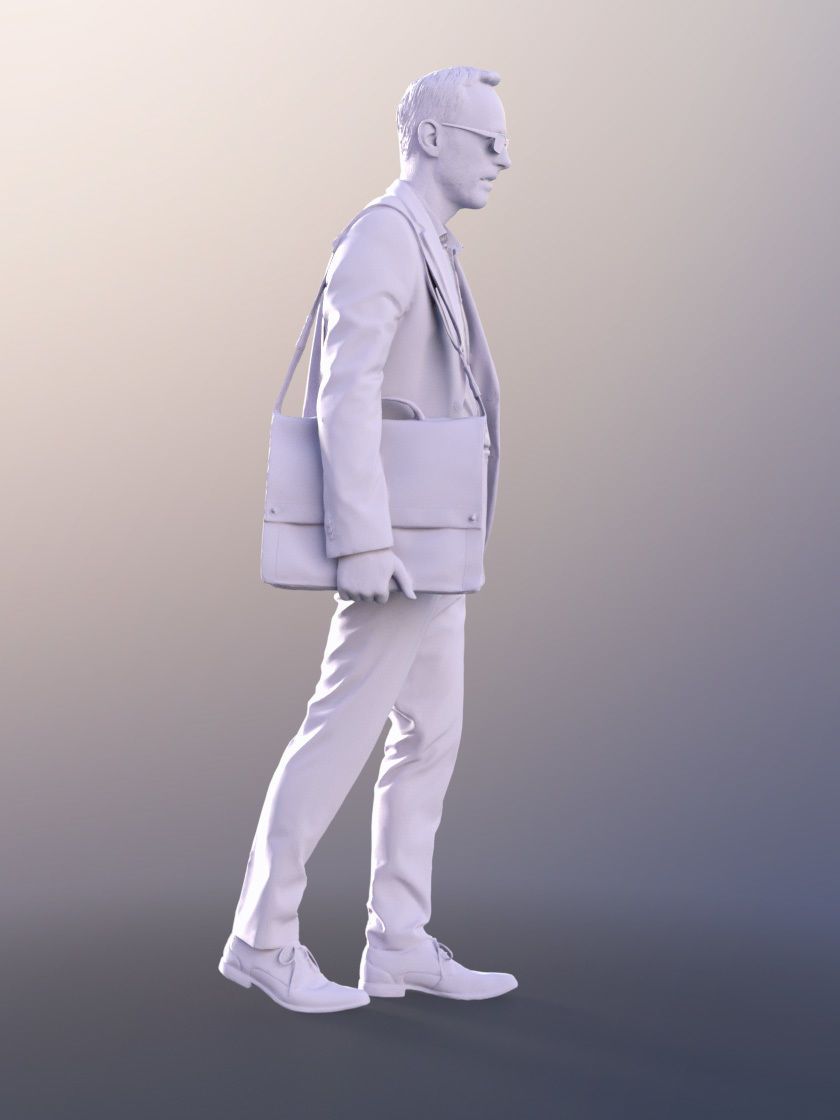 Jason 11253 - Business Man Walking in Suit Low-poly 3D model_5