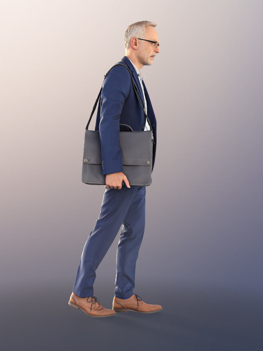 Jason 11253 - Business Man Walking in Suit Low-poly 3D model_4