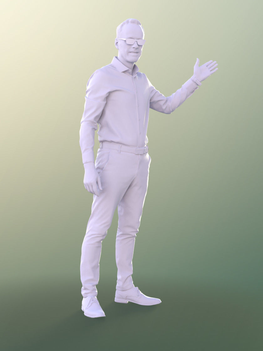 Jason 11250 - Male Teacher Presentation Low-poly 3D model_2