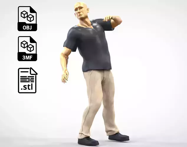 N2 Human Fighting 1 64 miniature 3D print model