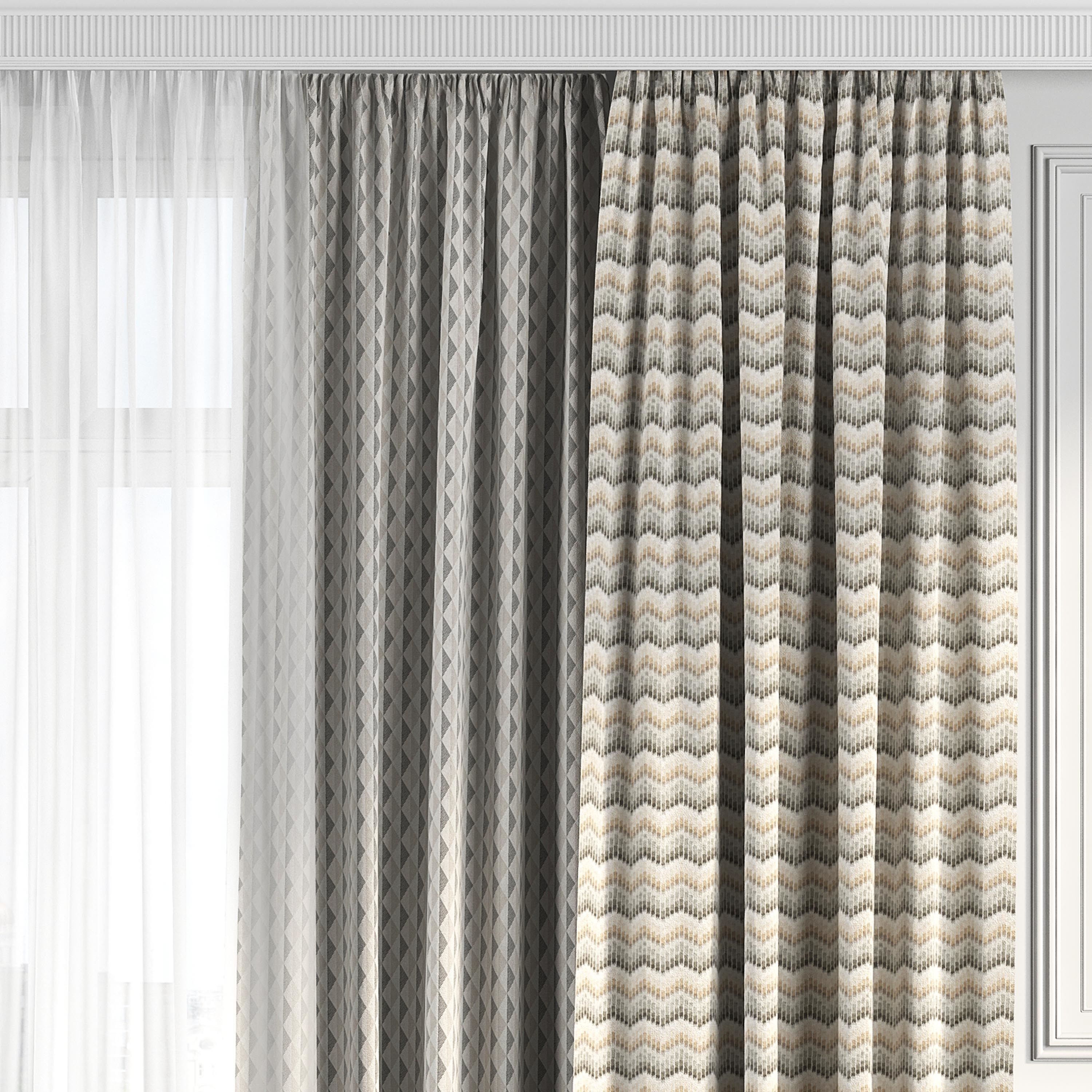 Curtain Set 191 3D model_1