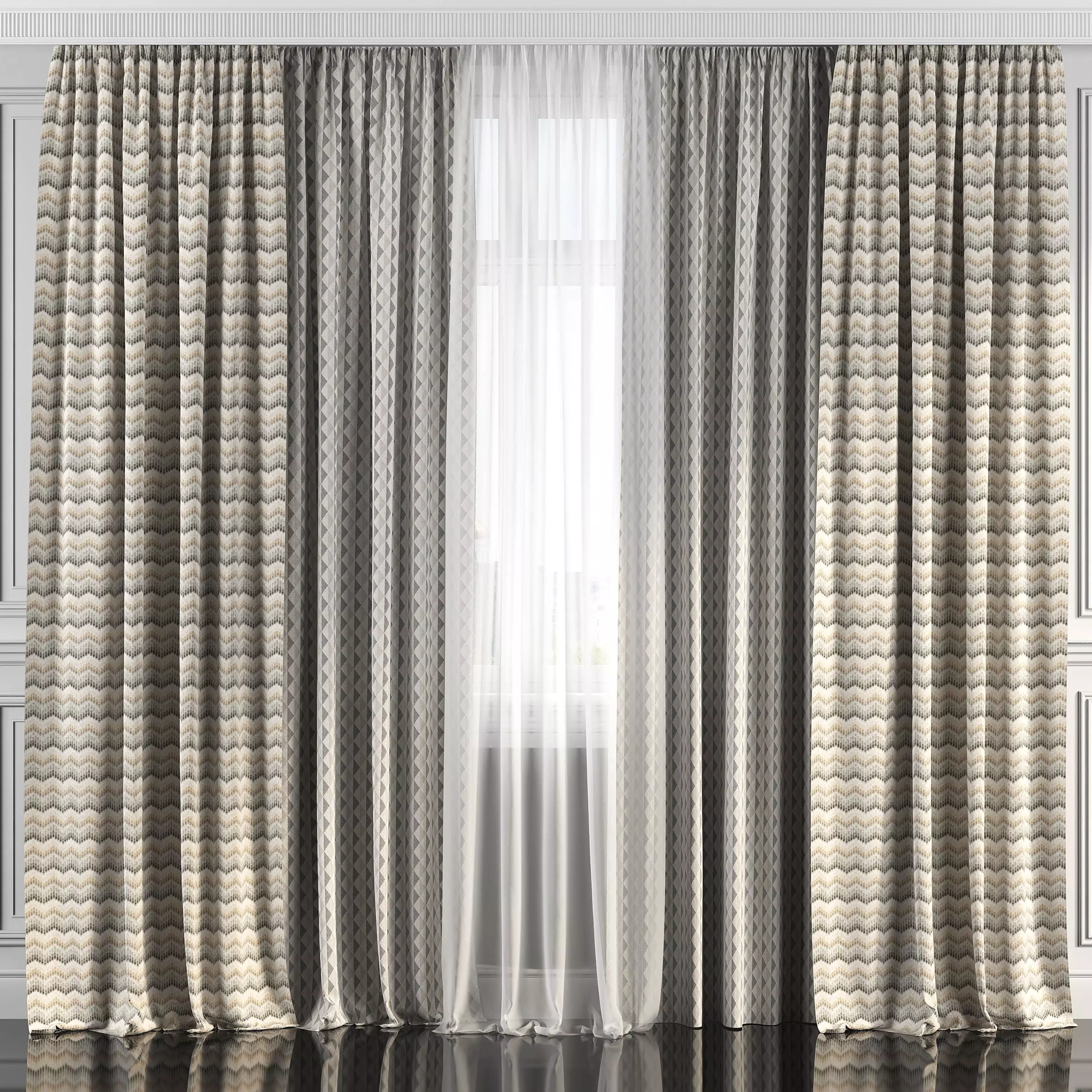 Curtain Set 191 3D model_0