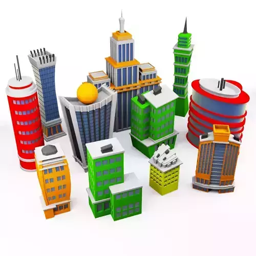 Buildings skyscraper cartoon pack