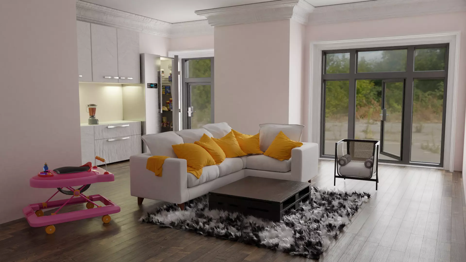 interior scene made with blender 3D model_0