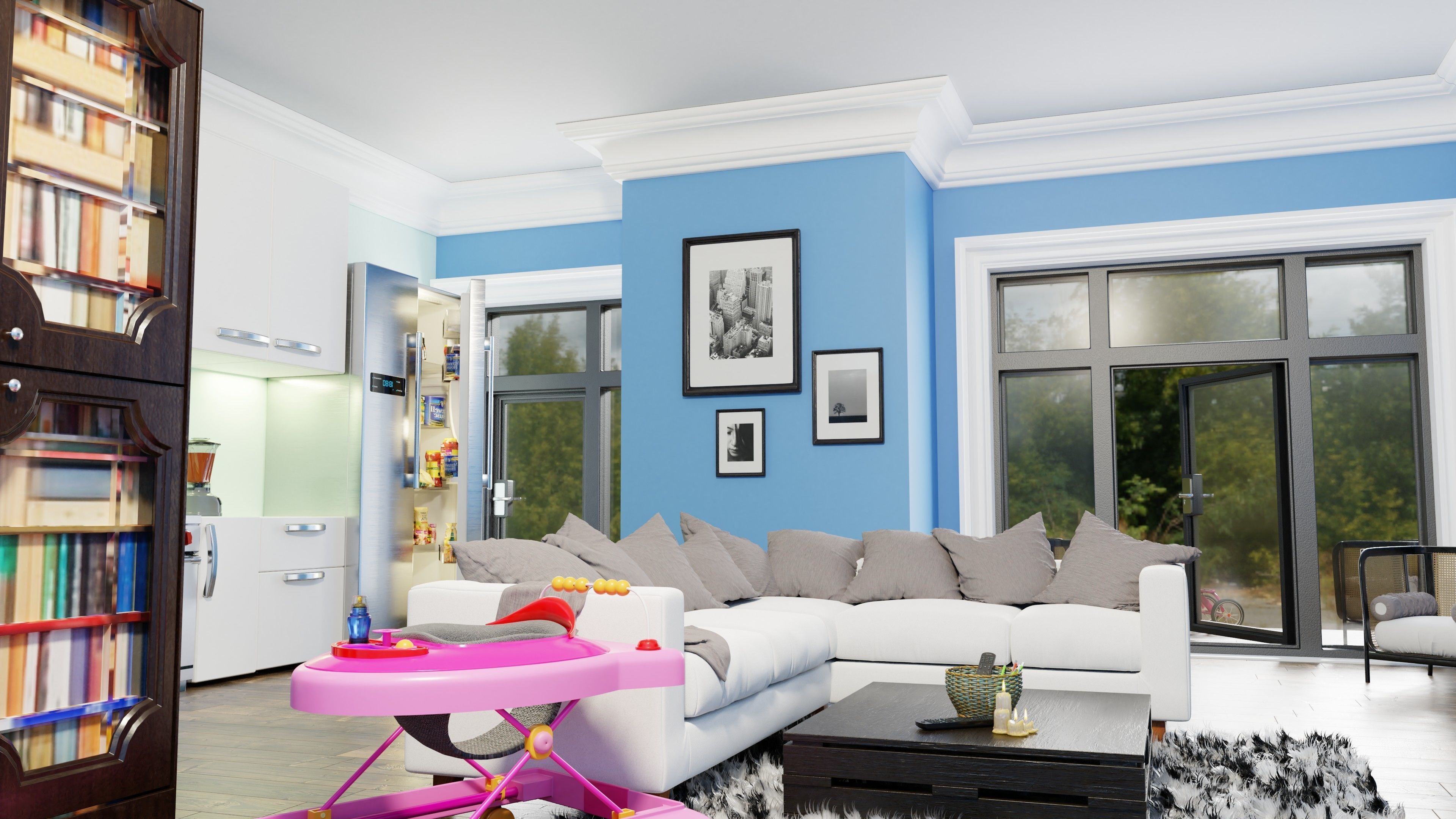 interior scene made with blender 3D model_2