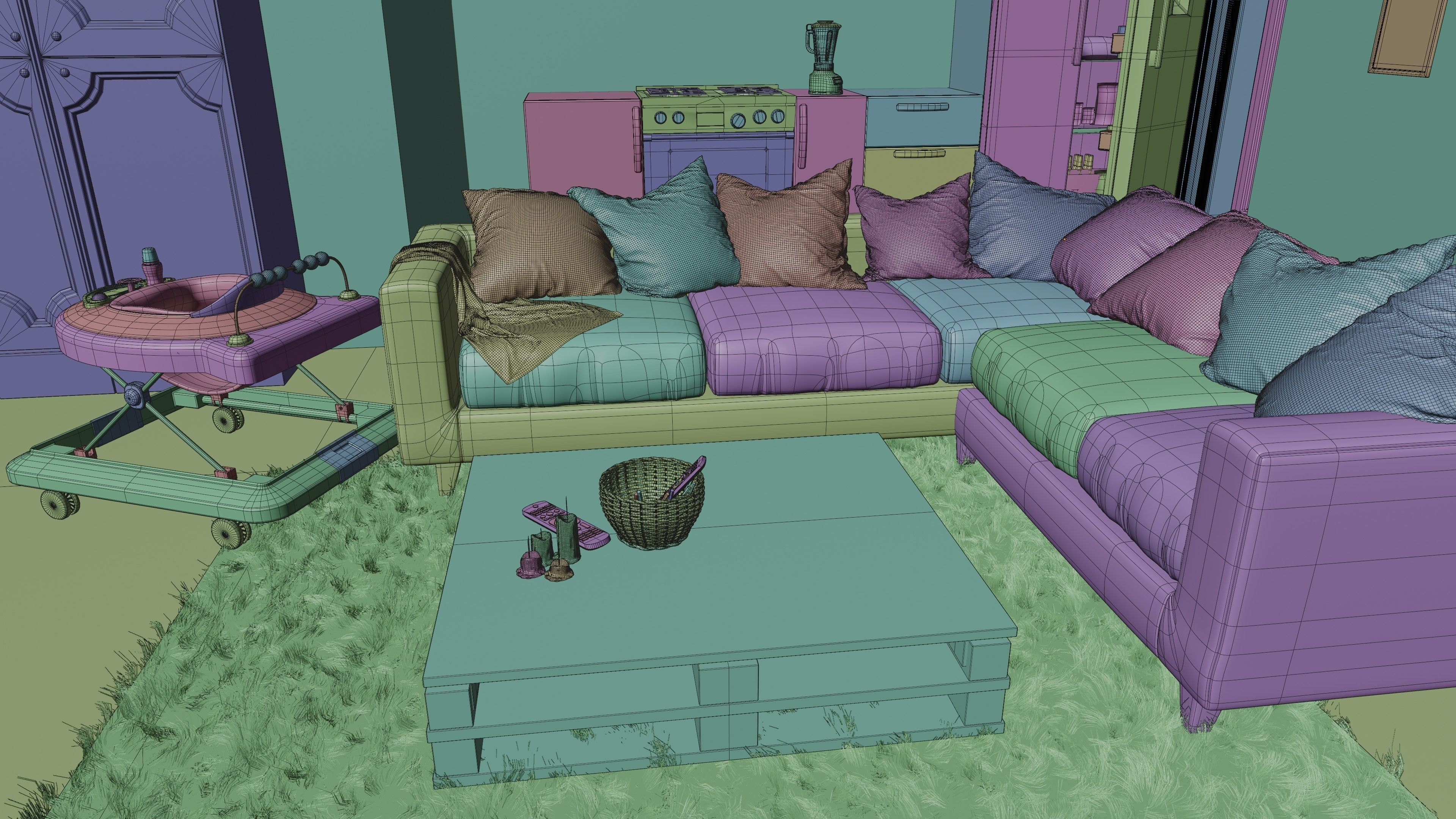 interior scene made with blender 3D model_6