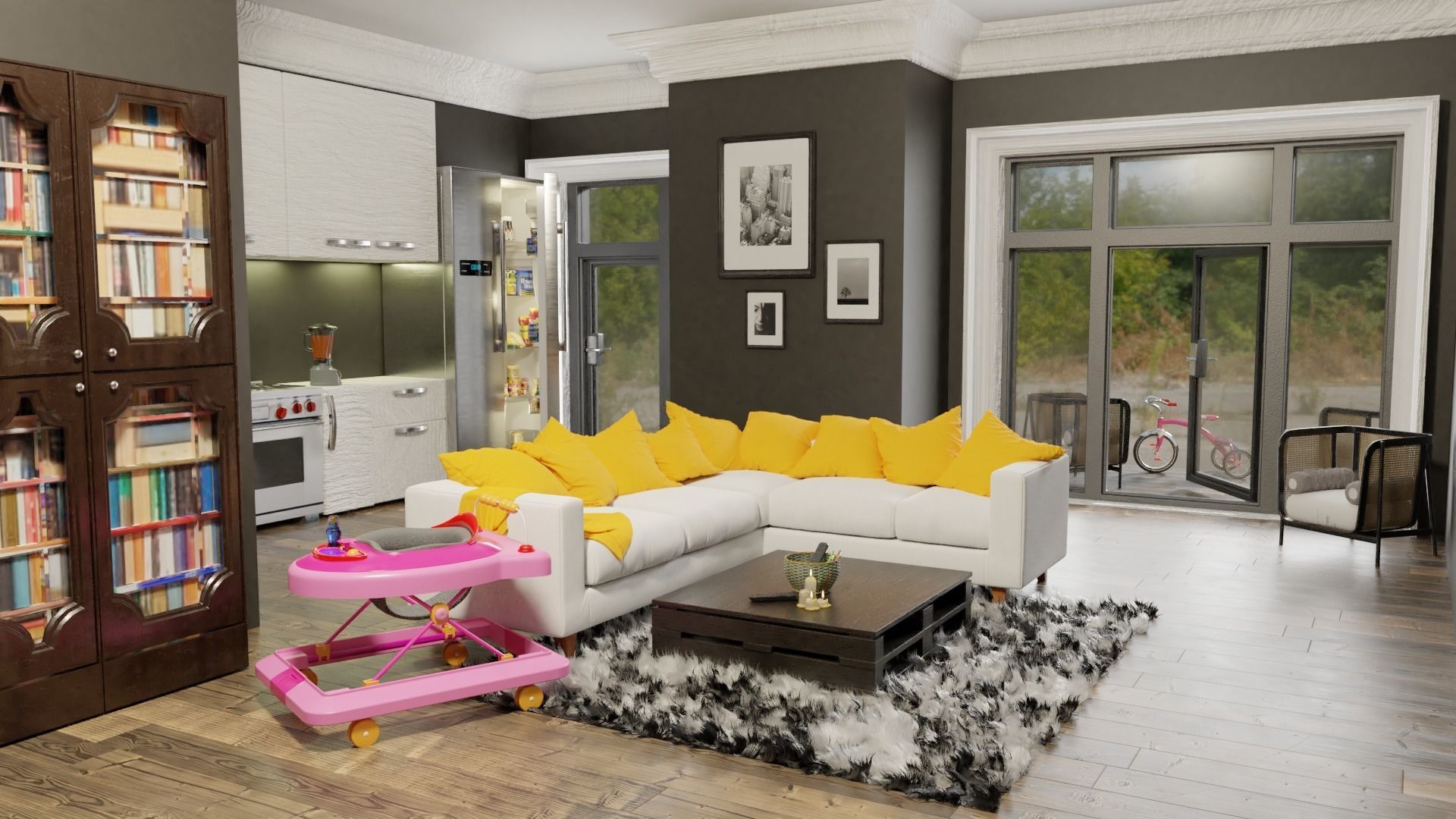 interior scene made with blender 3D model_1