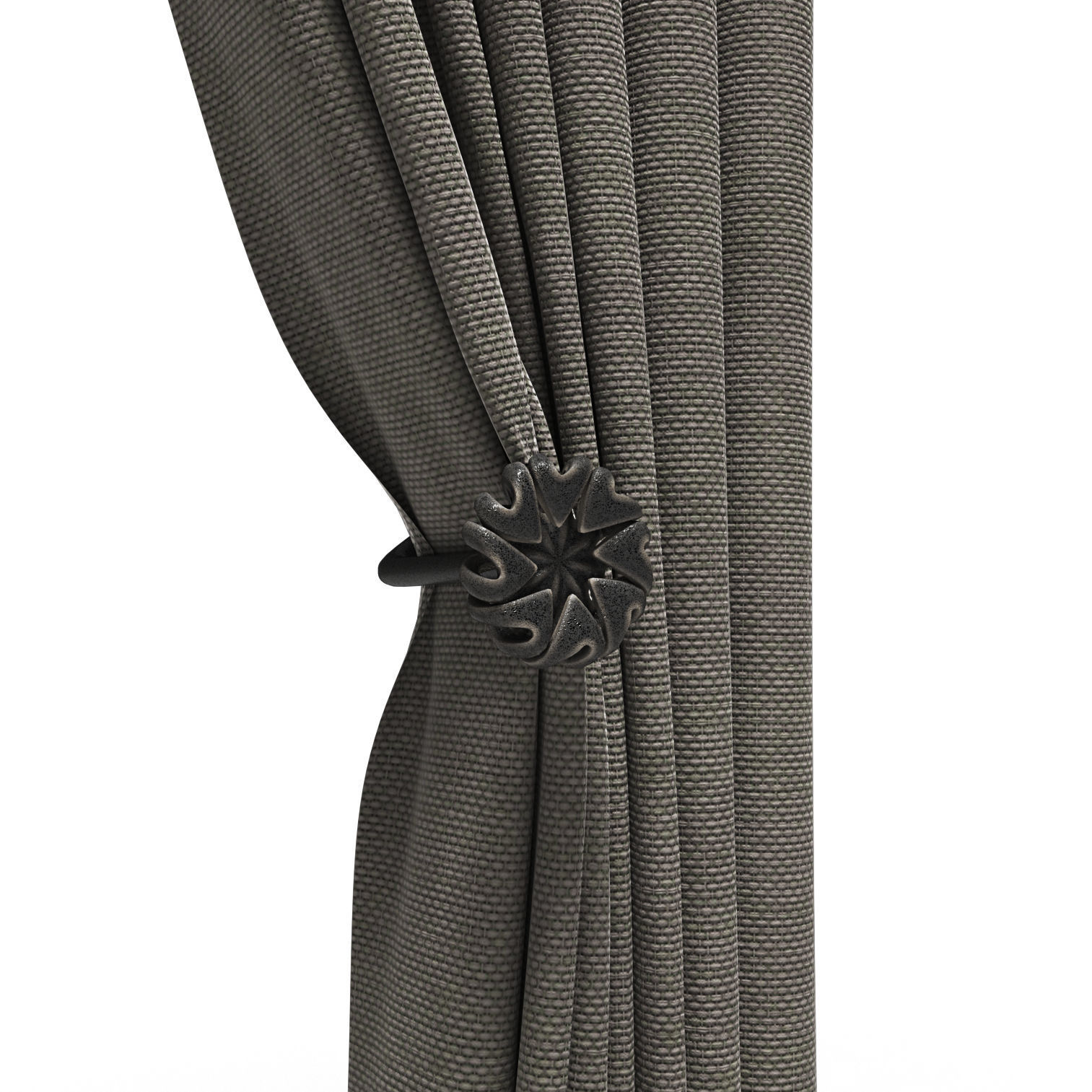 Curtains with eyelets 3D model_2