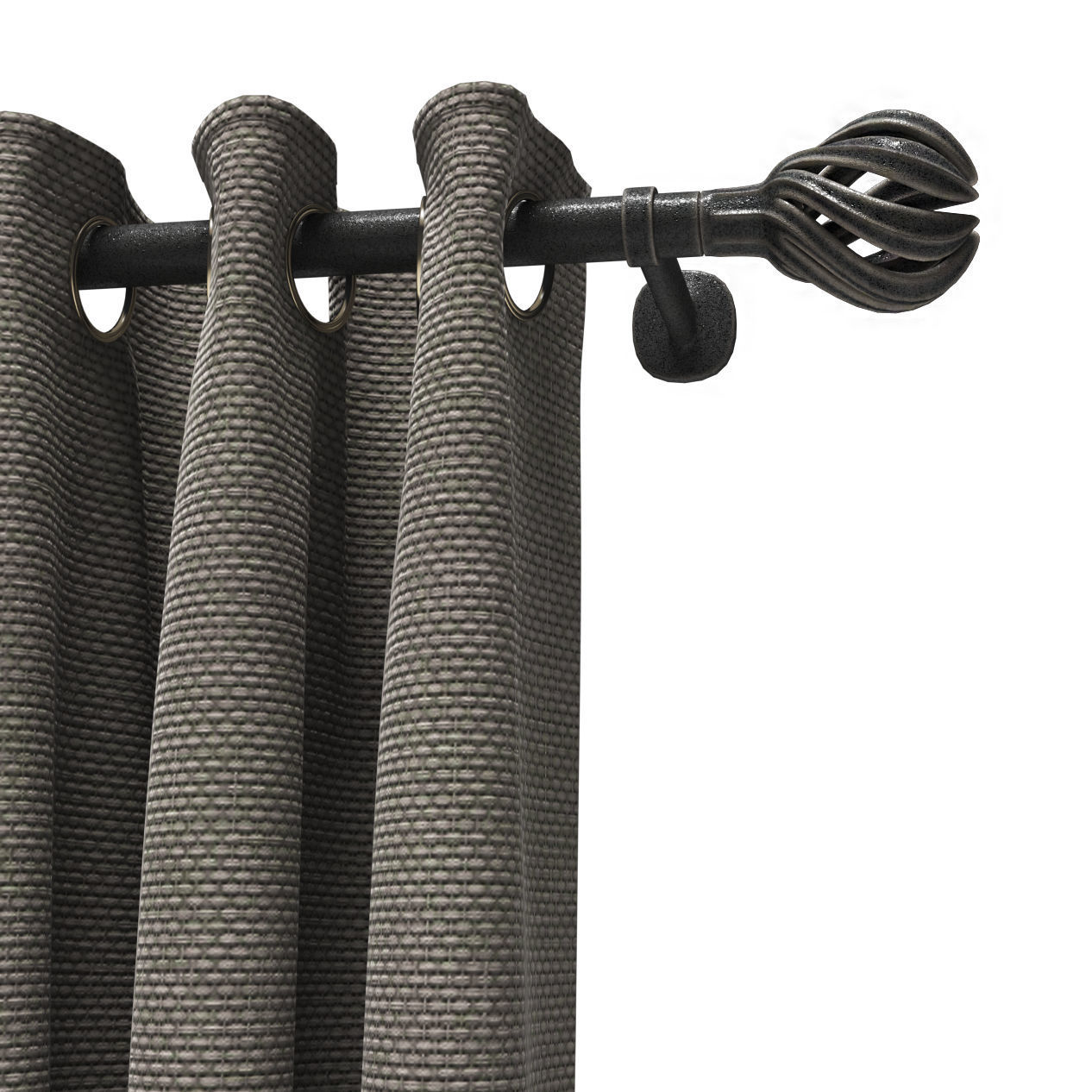 Curtains with eyelets 3D model_3