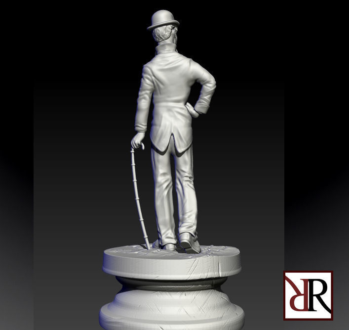 charlie chaplin 3D print model_2