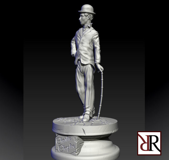 charlie chaplin 3D print model_3