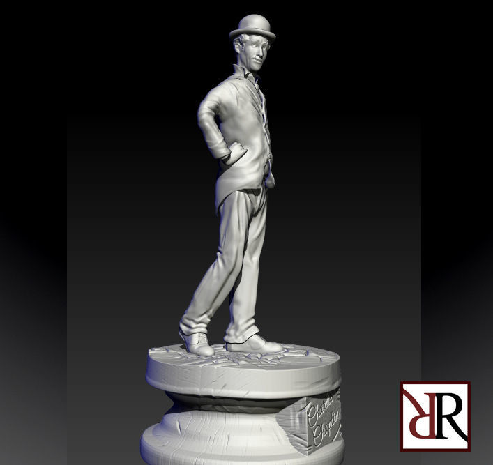 charlie chaplin 3D print model_1