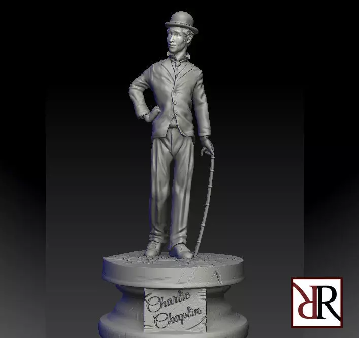 charlie chaplin 3D print model_0