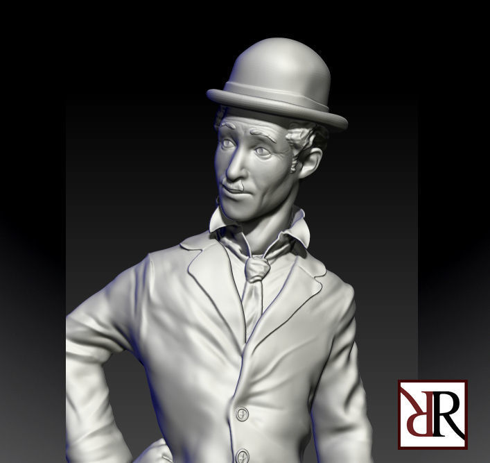 charlie chaplin 3D print model_4