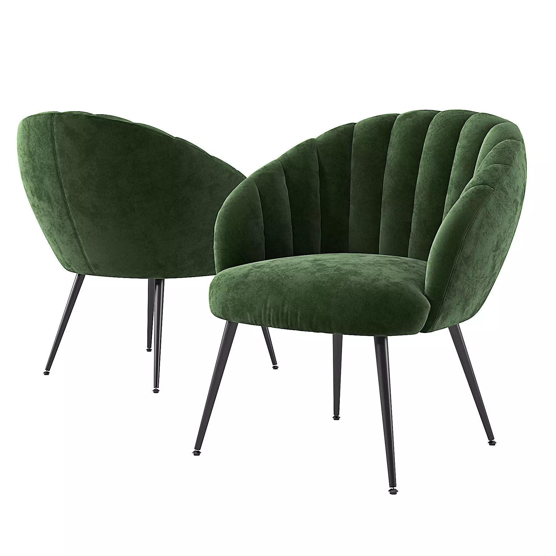 Daniella velvet lounge chair - 3D model