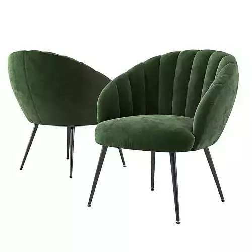 Daniella velvet lounge chair - 3D model