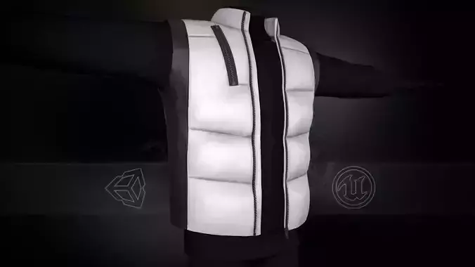 Black And White Puffer Vest