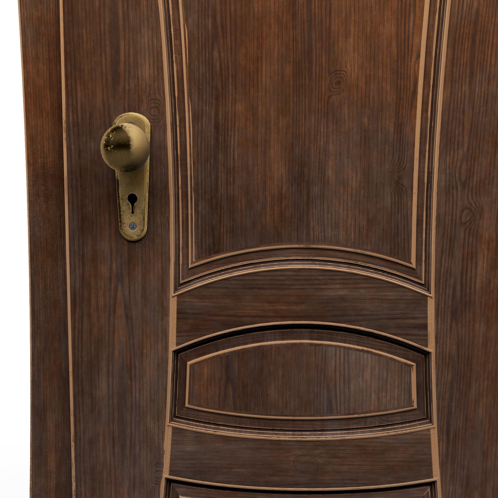 Door wooden cartoon 3D model_5