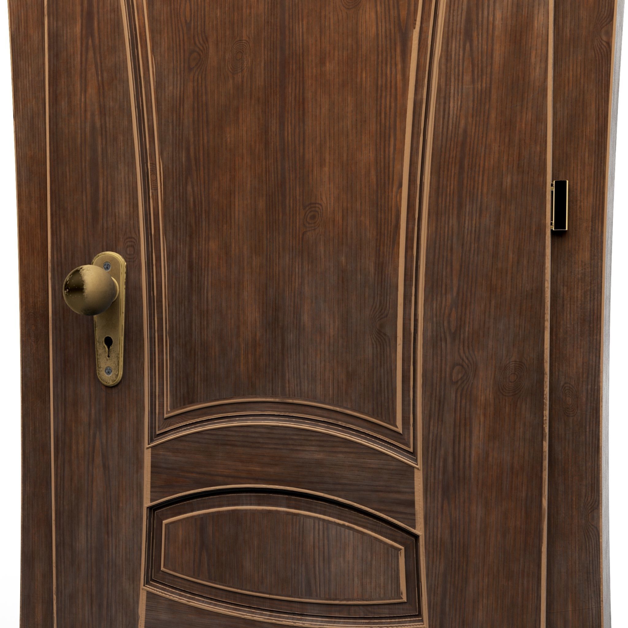 Door wooden cartoon 3D model_2