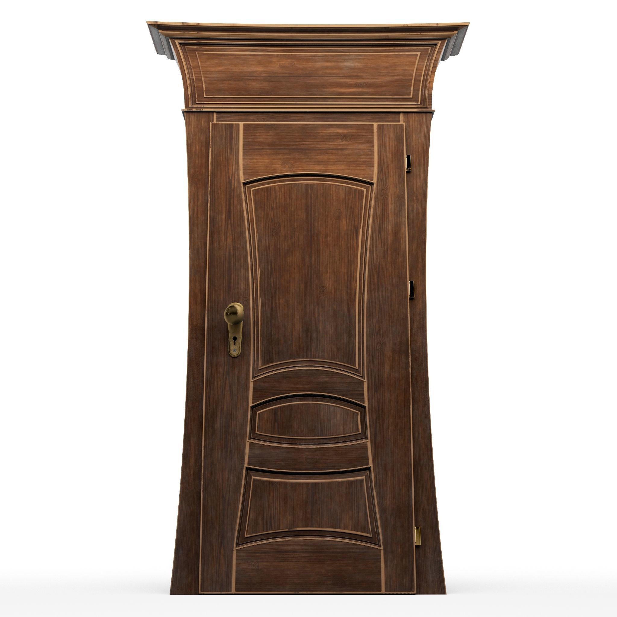 Door wooden cartoon 3D model_3