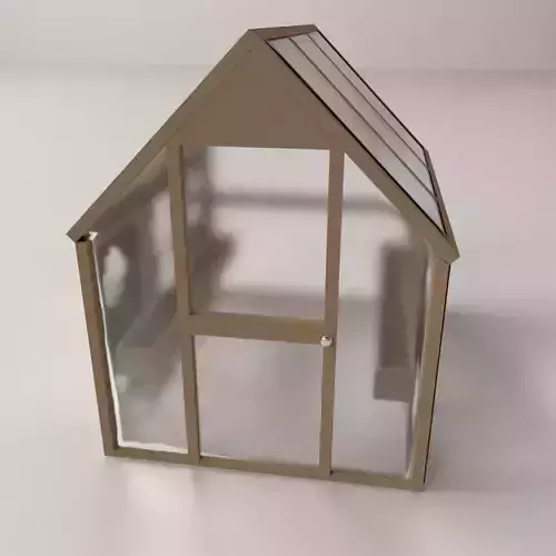 Greenhouse with glass doors