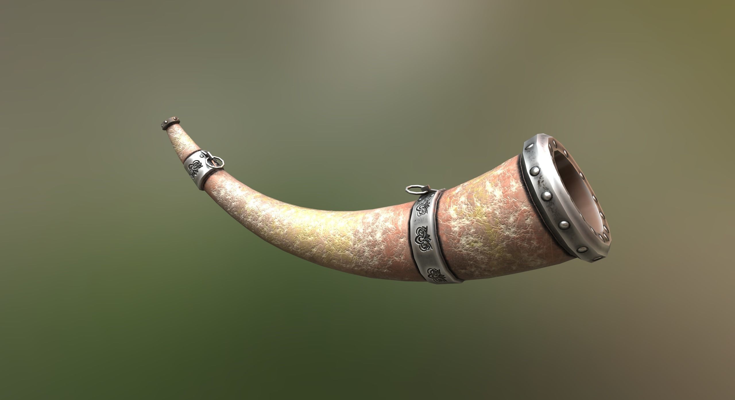 Horn 3D model old Low-poly 3D model_1