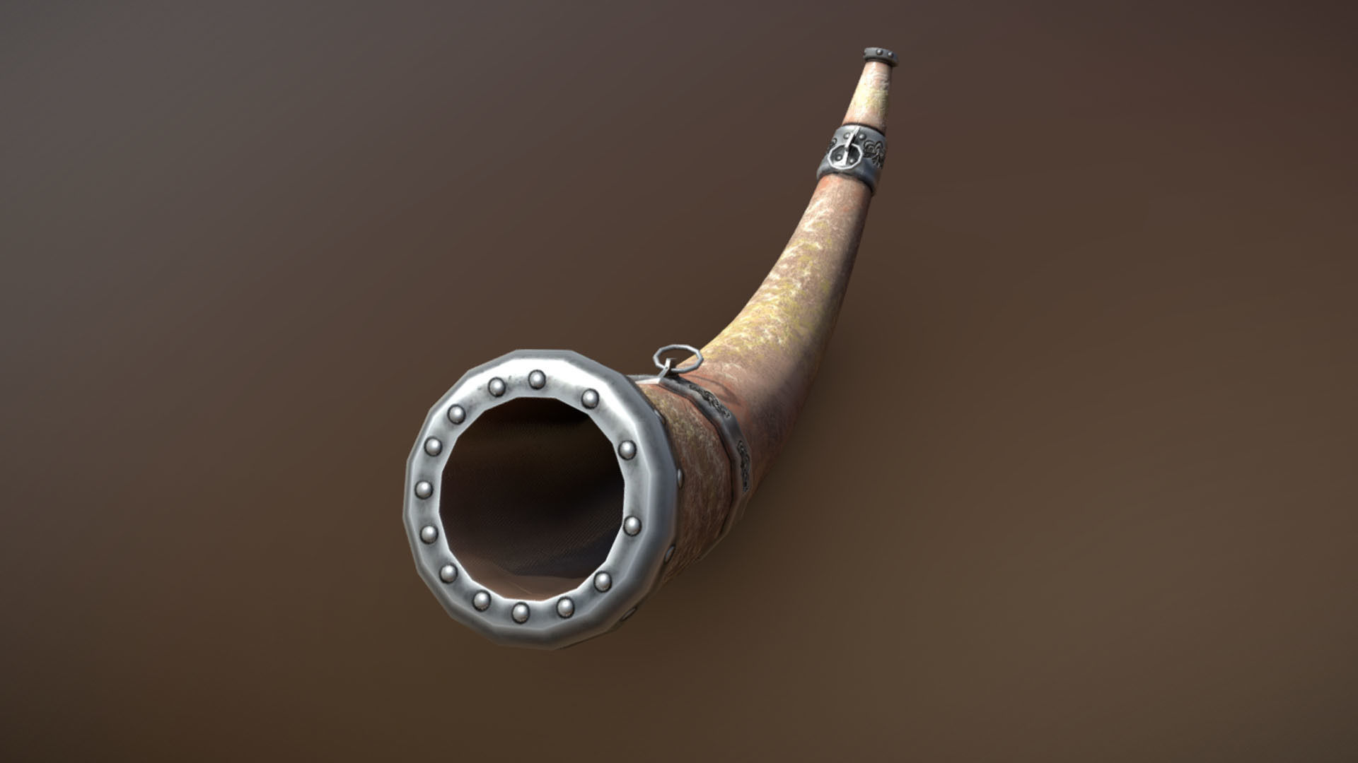 Horn 3D model old Low-poly 3D model_6