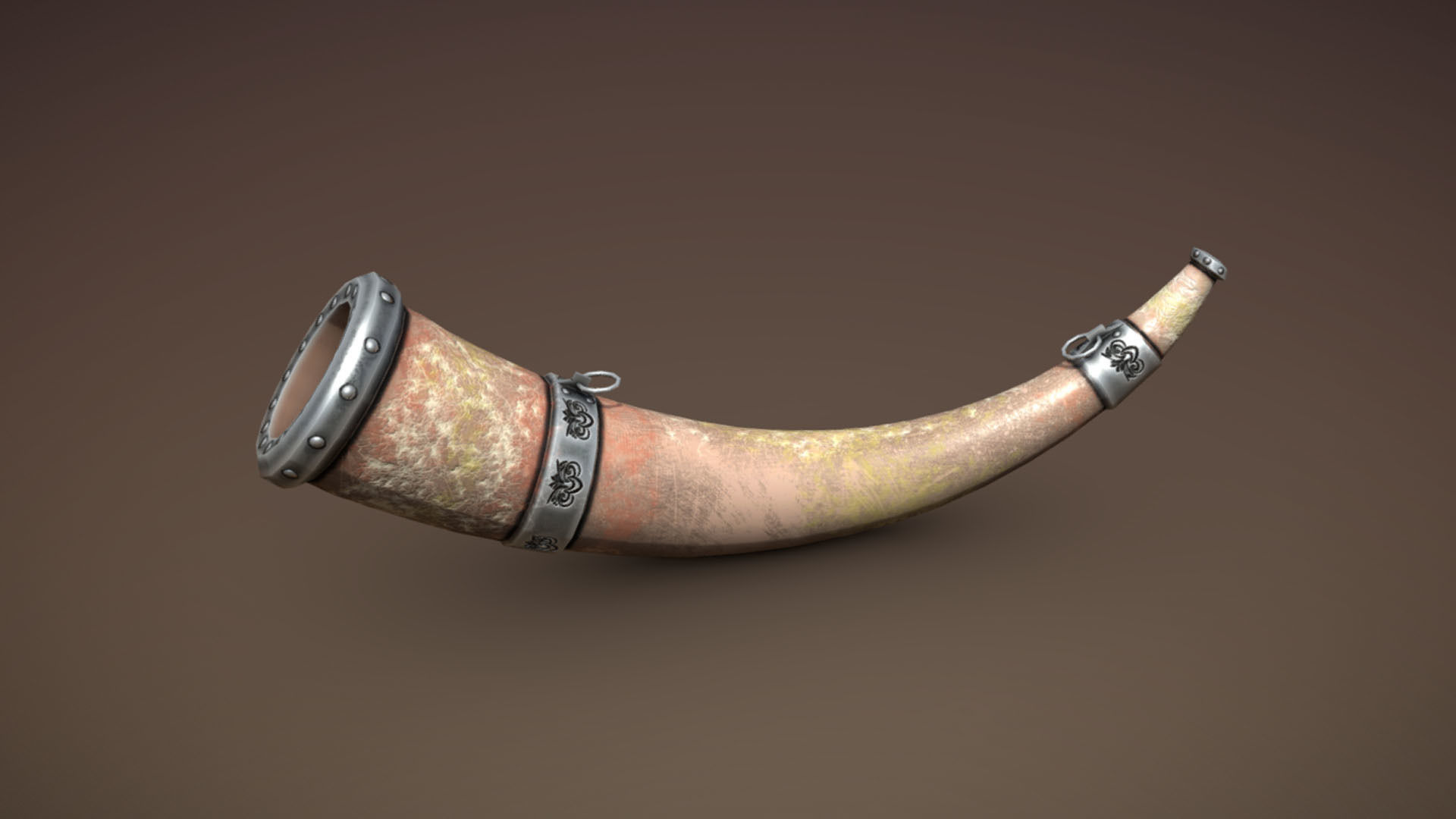 Horn 3D model old Low-poly 3D model_4