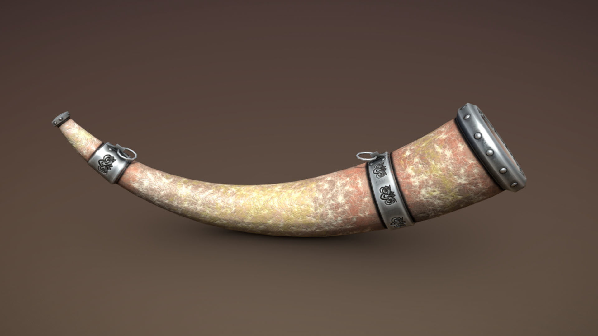 Horn 3D model old Low-poly 3D model_3