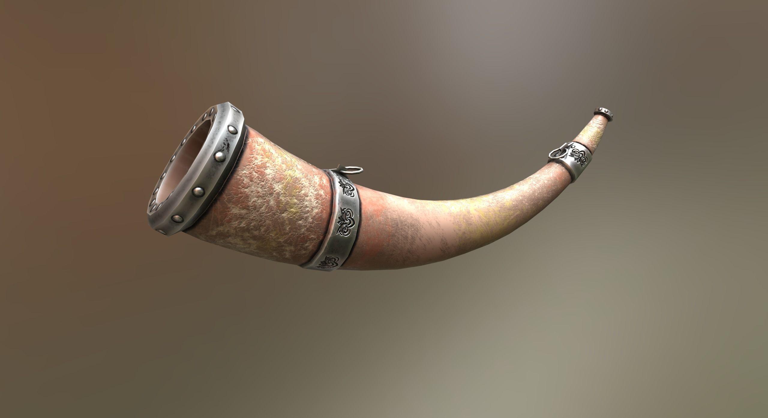 Horn 3D model old Low-poly 3D model_2