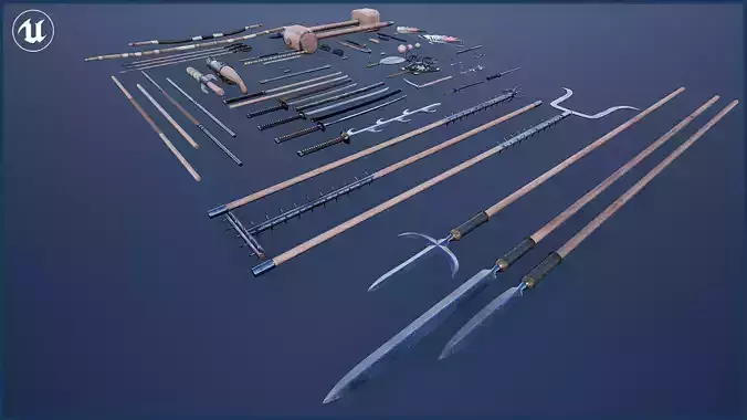 Japanese Weapon Collection 2 Low-poly 3D model