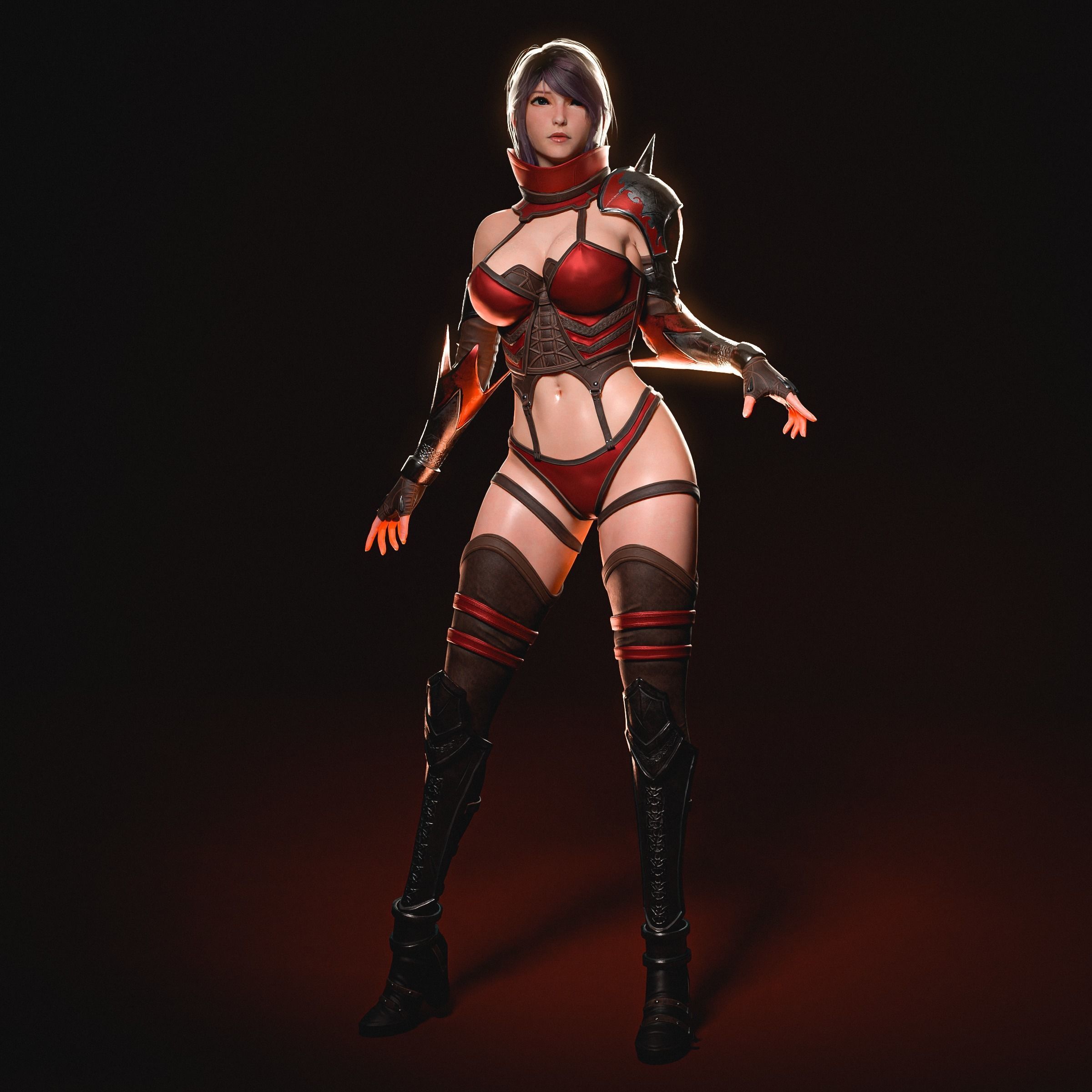 Ninja Warrior - Unreal Low-poly  Low-poly 3D model_13