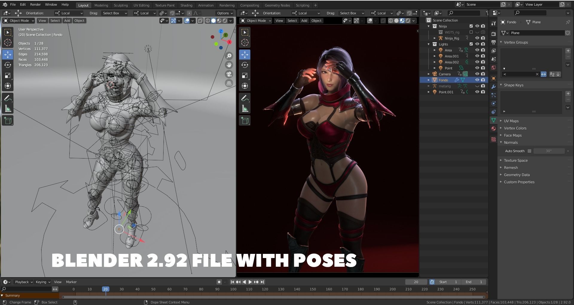 Ninja Warrior - Unreal Low-poly  Low-poly 3D model_9
