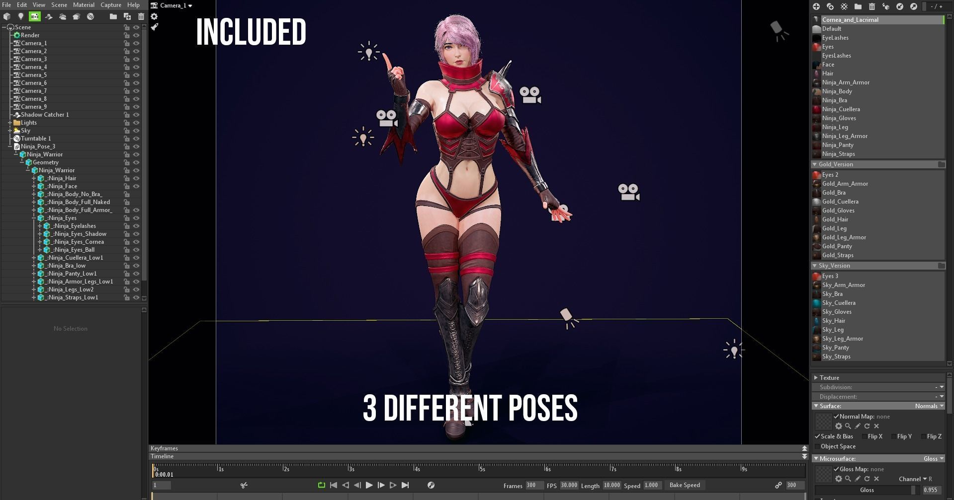 Ninja Warrior - Unreal Low-poly  Low-poly 3D model_39